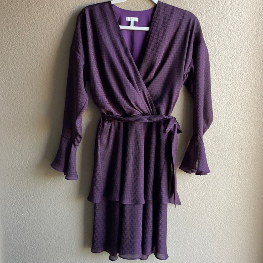Joie Marcel Ruffled Blackberry Purple Dress S